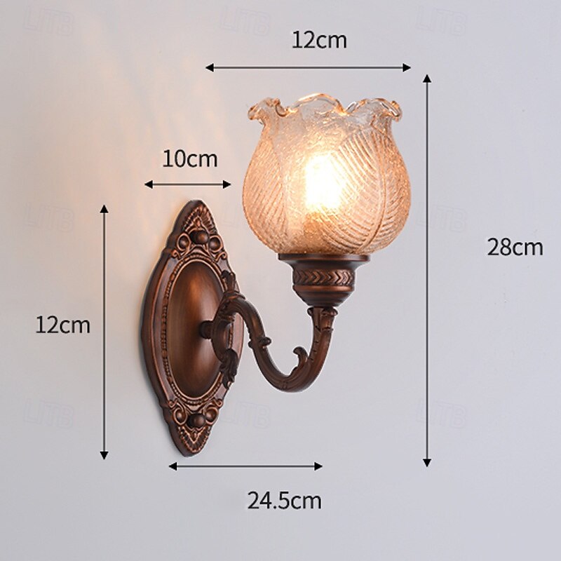 aplice de perete, corpuri de iluminat moderne de perete, aplice de perete în stil rustic cu abajur din sticlă transparentă, aplice pentru living, dormitor, scară, baie, hol 110-240v 2025 - $109.99 –P5
