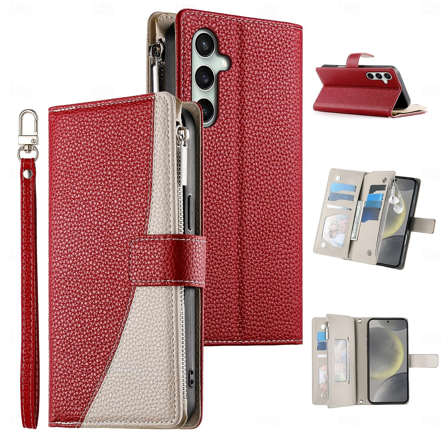 telefone Capinha Para Samsung Galaxy S25 S25 Mais S25 Ultra S24 Ultra S24 Plus S24 S24 Ultra Plus A55 A35 A25 A15 5G Capa para Cartão Wallet Suporte para Alianças Proteção de corpo inteiro com cordão de 2025 por $18.99 –P2