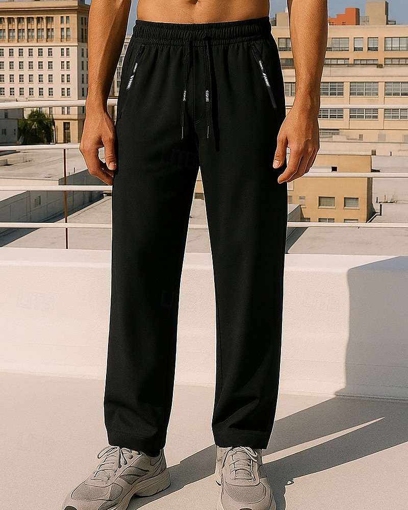 Муж. Штаны Широкие брюки Спортивные штаны Карман Кулиска Завышенная Нижняя часть Одежда для спорта и отдыха Для спортивного зала Тренировка Осень Быстровысыхающий Дышащий 2025 - $15.49 –P1
