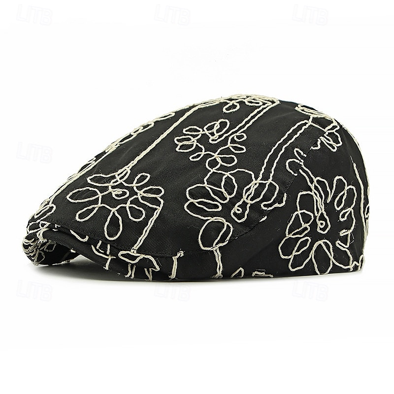 Férfi Vadászsapka Ascot Hat Newsboy Hat Fekete khakizöld 100% pamut Divat Alkalmi Utca Napi Virágos Állítható Fényvédő Légáteresztő 2025 - $11.49 –P5