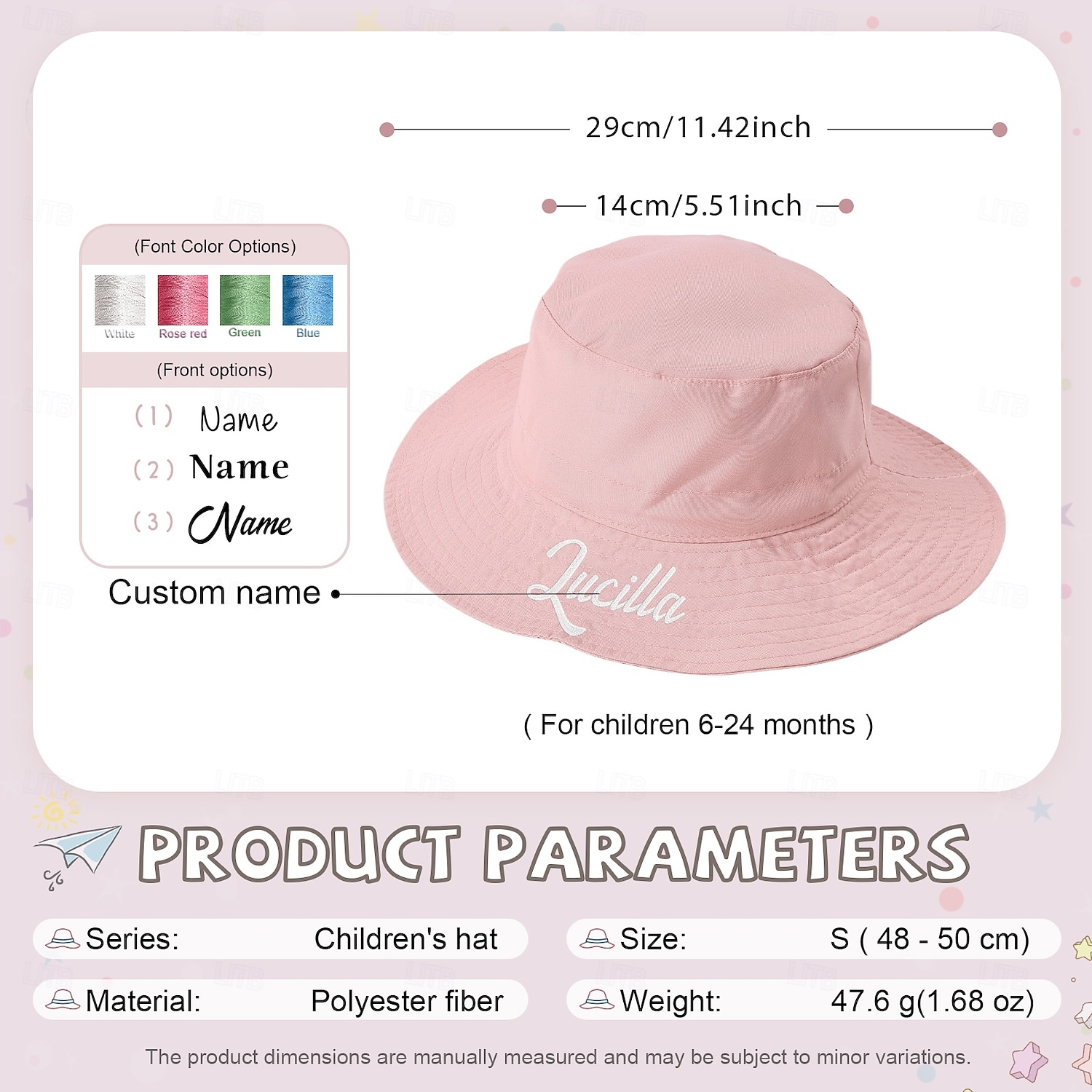 Personalized Name Kids Bucket Hat Custom Outdoor Gift, Embroidered Sun Hat with Custom Font and Color, Quick-Dry Breathable Cap for Ages 0-8, Wide Brim Sun Protection 2025 - $18.49 –P6