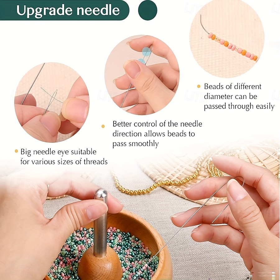 Spinner à perles en bois sans effort pour la fabrication de bijoux DIY Spinner à bracelets en bois fabriqué à la main avec aiguille à perles en métal parfait pour créer des graines colorées &bracelets de 2025 ? $24.99 –P3