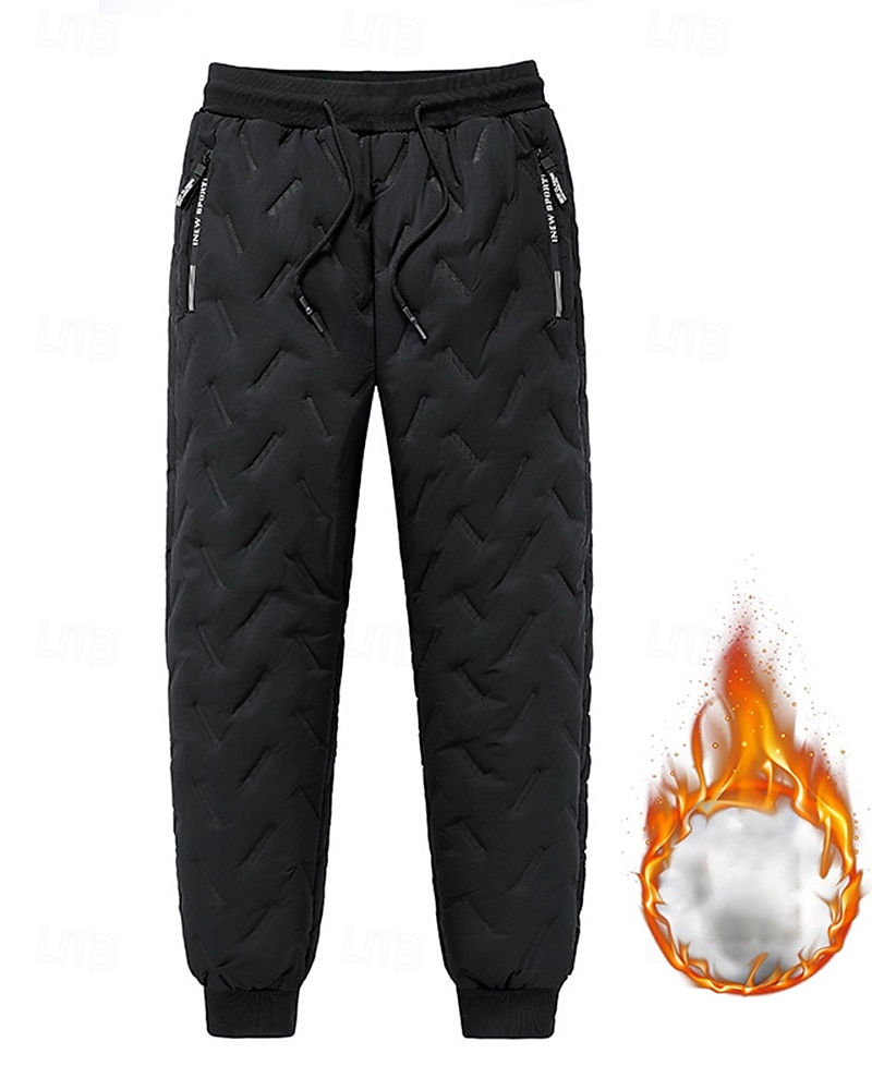 Men's Fleece Sweatpants Winter Outdoor Regular Fit Thermal Warm Bottoms Elastic Waist Drawstring Black Grey Cotton Camping / Hiking Running S M L XL XXL 2025 - $12.79 –P4