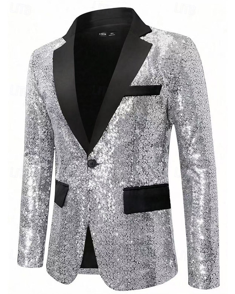 Homens Blazer O negócio Coquetel Festa de Casamento Moda Casual Primavera Outono Poliéster Gradiente Bolsos Botões Confortável Não Trespassado Jaqueta esporte Prata Azul Verde Escuro Roxo de 2025 por $67.99 –P13