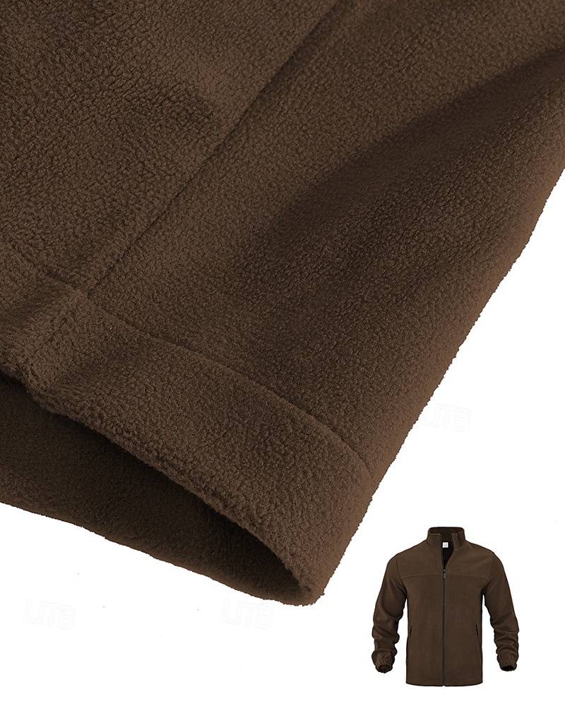 Bărbați Hanorca Fleece Polar Jachetă din lână Hanorac cu fermoar complet Negru Mov Portocaliu Gri Deschis Gri Închis Guler în picioare Simplu Buzunar Sporturi & Exterior Zilnic Concediu Poliester Șic 2025 - $32.99 –P14