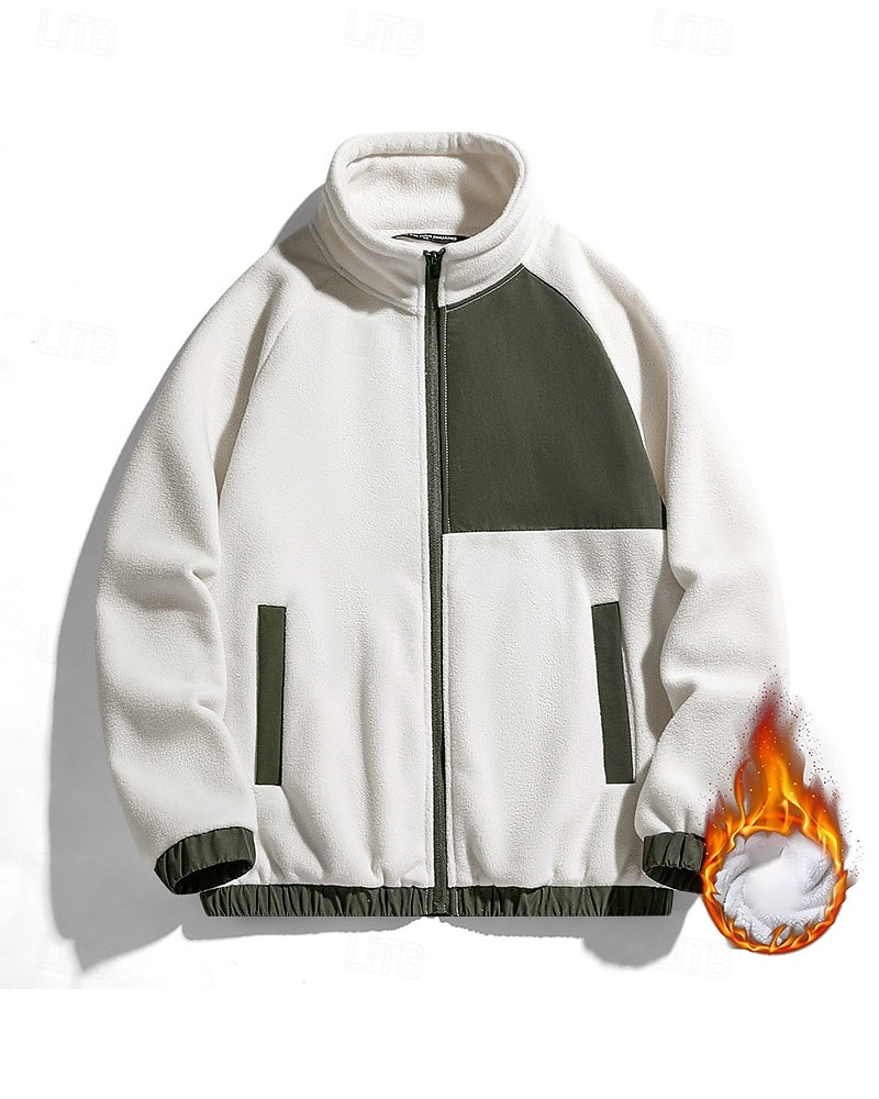 Per uomo Giacca da esterno Giacca da escursionismo Giacca in Pile Inverno All'aperto Patchwork Termico Caldo Top Nero Bianco Cachi del 2025 a $39.99 –P5