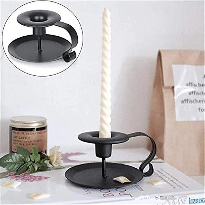 Portacandele conico in ferro battuto, stile vintage, nero, in metallo, stile retrò, per aromaterapia, centrotavola per matrimoni, atmosfera romantica. del 2025 a $7.99 –P1