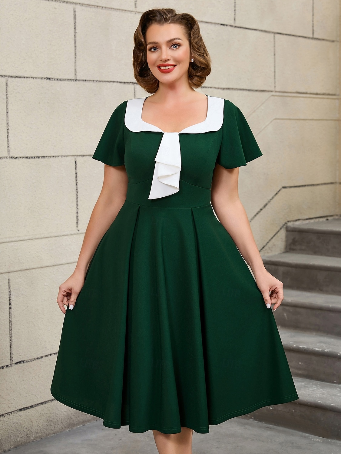 1950-tallet Retro / vintage Middag Flare kjole Store størrelser Kostyme Dame Feriereise Ball Fest / aften Voksne Kjole Vår sommer 2026 - $44.99 –P8
