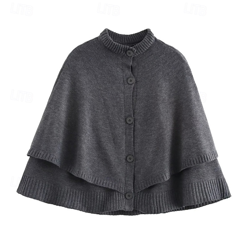 Damen Kappe Mode Lässig Weich Einfarbig Gerippt Rundhalsausschnitt Knöpfe Gestrickt Langarm Normale Oberteile Stricken Outdoor Täglich Wochenende Schwarz Weiß Herbst Winter 2025 - $47.99 –P6