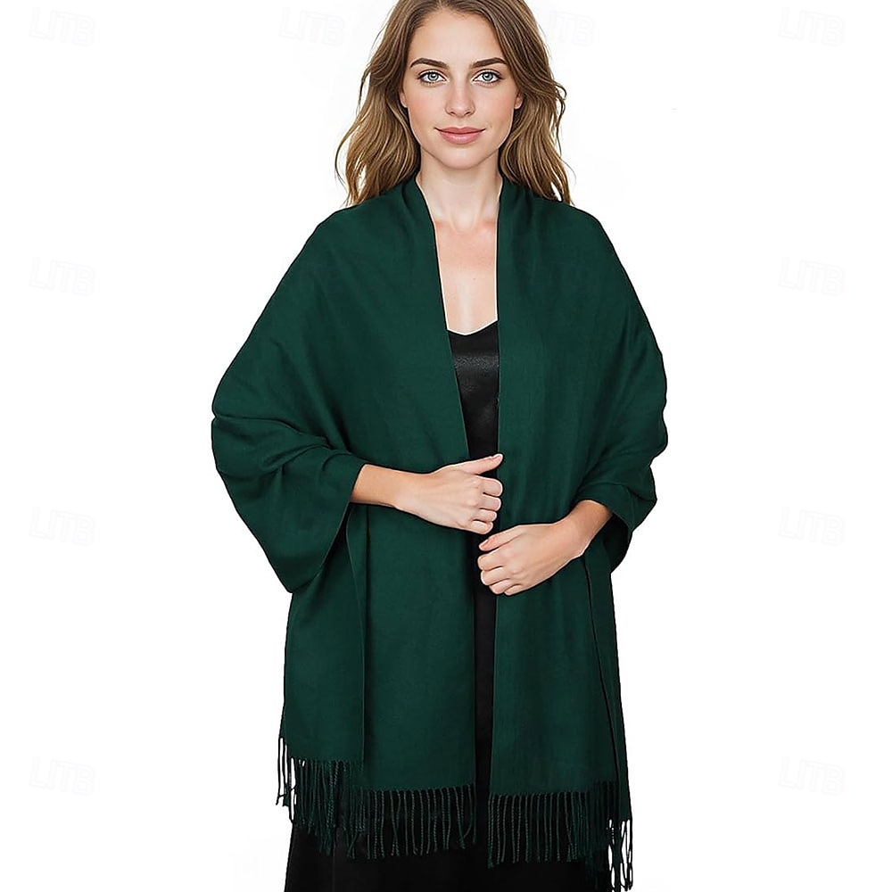 Pashmina-sjal, sjal til kvinner, stort vinterskjerf, myke sjal og sjal til aftenkjoler, sjal til bryllup 2025 - $37.99 –P3