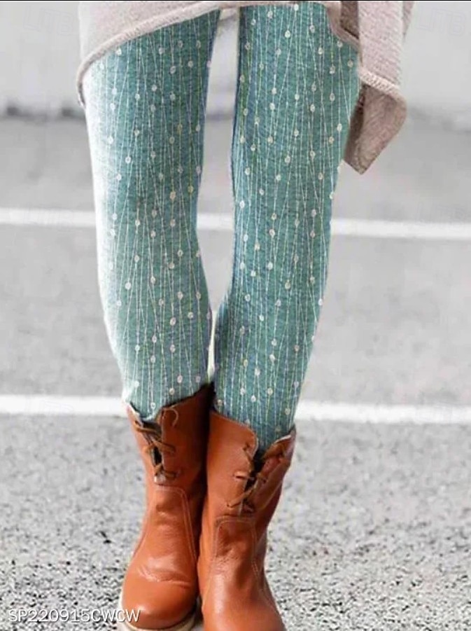 Dam Damasker Semester Vintage Mode Ankellång Hög midja Grafisk Abstrakt Tryck Mjuk Andningsfunktion Hög Elasisitet Utomhus Dagligen Svart Vit Blå Brun Vår Höst Vinter Smal passform 2025 - $19.99 –P2