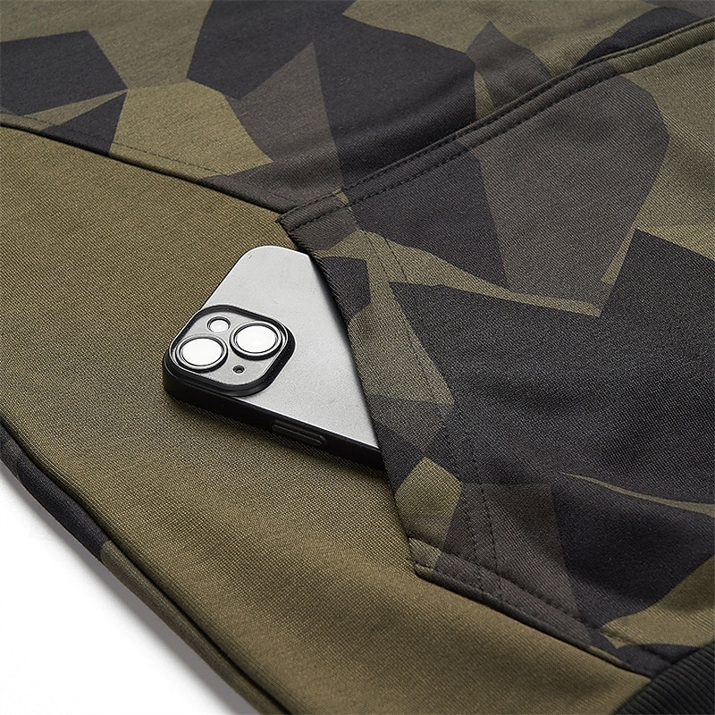 Voor heren Trainingspak Kledingset Truien instellen Capuchon Buiten Dagelijks Sport Zak Trekkoord camouflage blauw Khaki Leger Groen Grafische afdruk Polyester Sportkleding Modieus Streetwear Herfst 2025 - $44.99 –P12