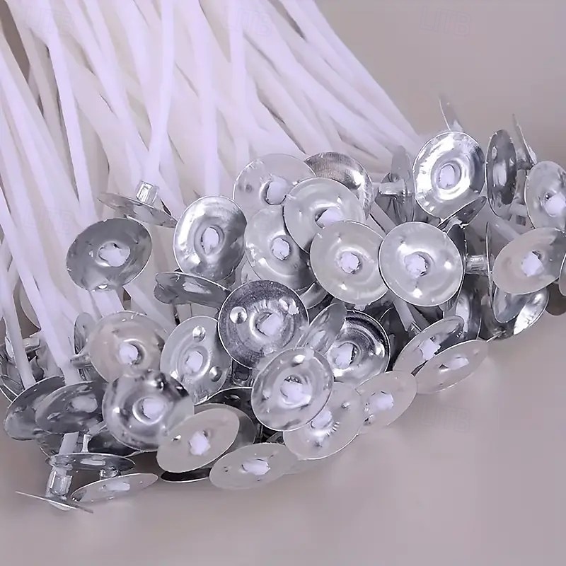 Set de 310 fitiluri pentru lumânări tip coloană – fitiluri de 3,3 cm, 16,3 cm, cu 10 suporturi și 100 de etichete, ardere fără fum, accesorii pentru fabricarea lumânărilor DIY, pentru uz casnic și 2026 - $22.99 –P9