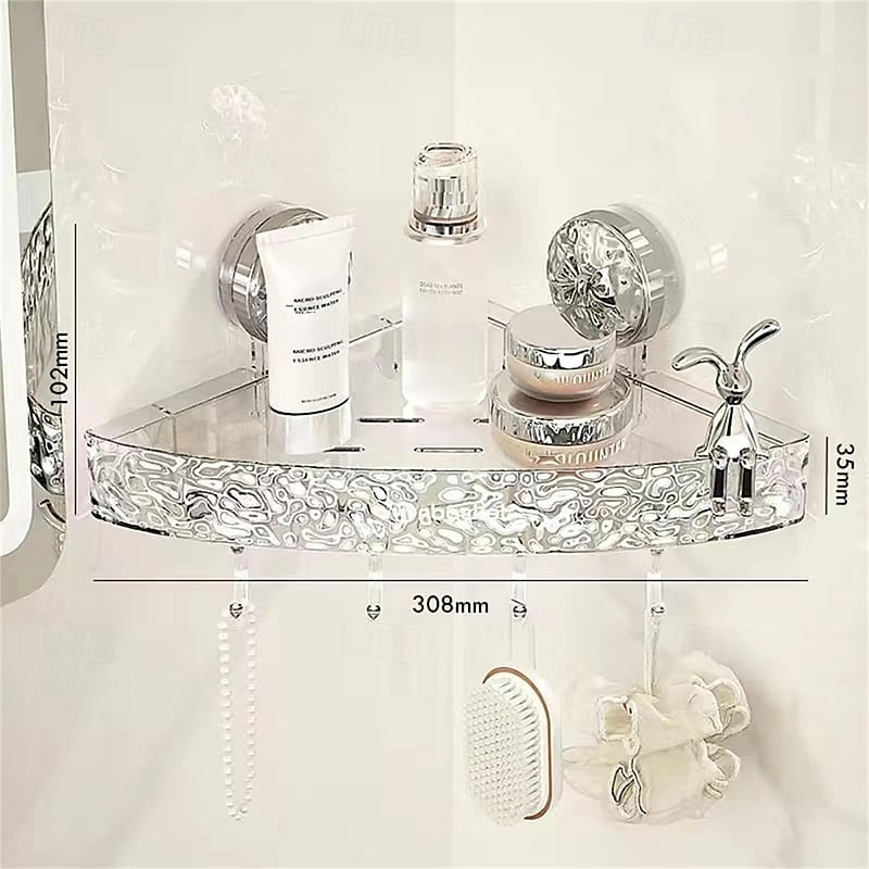Light Luxury Style Punch-Free Storage Rack Suction Cup Corner Shelf Bathroom Triangle Organizer Wall Mounted No Drilling Washstand Rack for Toiletries and Essentials 2025 - $17.49 –P4