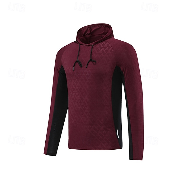 Voor heren Wandeltop Sporthoodie Lange mouw Capuchon Kleding Bovenlichaam Buiten Sneldrogend Zweetafvoerend anti-geur Ademend Polyester Lapwerk Donker Grijs Zwart Rood Jagen Tennis Sportschoenen 2025 - $21.99 –P6