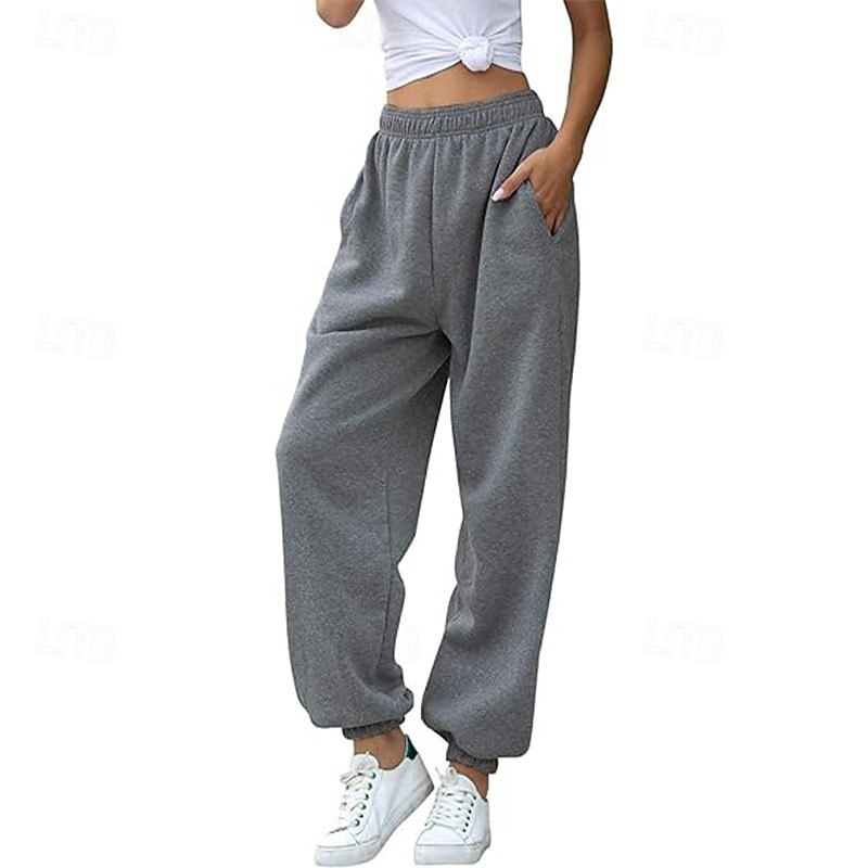 Per donna Pantaloni Cargo Pantaloni Eleganti Streetwear Casual Lunghezza intera Naturale Semplice Tasca Design con Coulisse Elastica Comodo All'aperto Streetwear Ferie Grigio scuro Aalbicocca Marrone del 2025 a $26.99 –P5