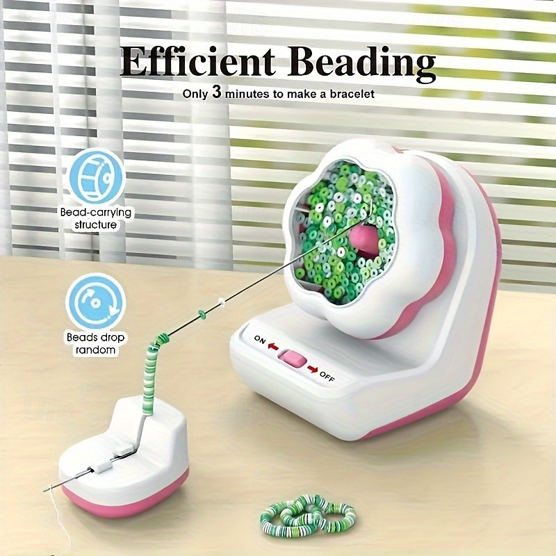 Fully Automatic Bead Rotating Machine Vertical and Horizontal Electric Turntable DIY Professional Rice Bead Tassel Jewelry Making Tool Creative Handmade Bracelet Weaving Kit Perfect Birthday Gift 2025 - $41.99 –P1
