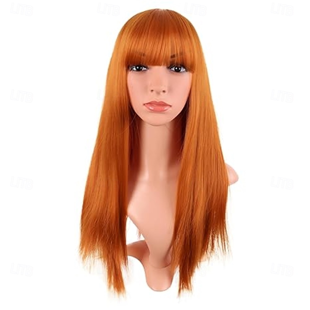 Perruques synthétiques lisses de 24 pouces/60 cm de long, résistantes à la chaleur, pour Halloween, cosplay, fête de 2025 ? $27.99 –P9