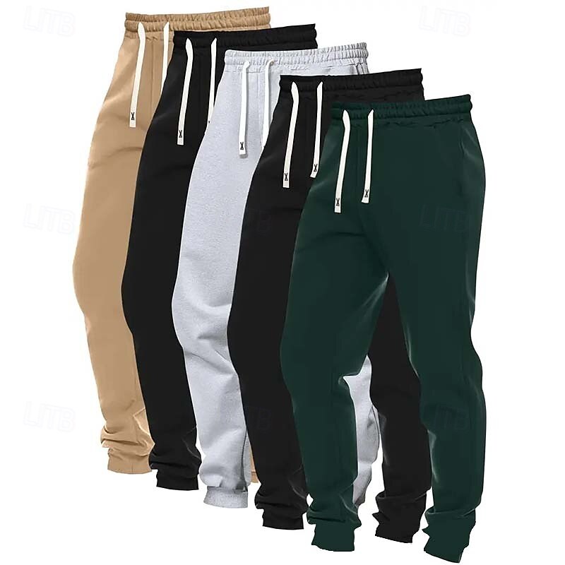 5PCS Men's Sweatpants Joggers Trousers Casual Pants Running Pants Pocket Elastic Waist Drawstring Plain Comfort Full Length Outdoor Daily Simple Classic Style 2025 - $49.99 –P8