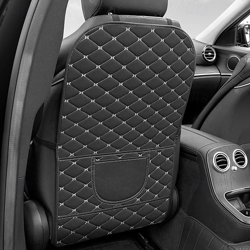 2 PCS Durable Car Seat Protector Anti-Soil Black Faux Leather Car Seat Back Protector with Diamond Stitch Design Car Seat Covers Easy-Clean for Rear Seats Seat Protection 2025 - $21.99 –P1