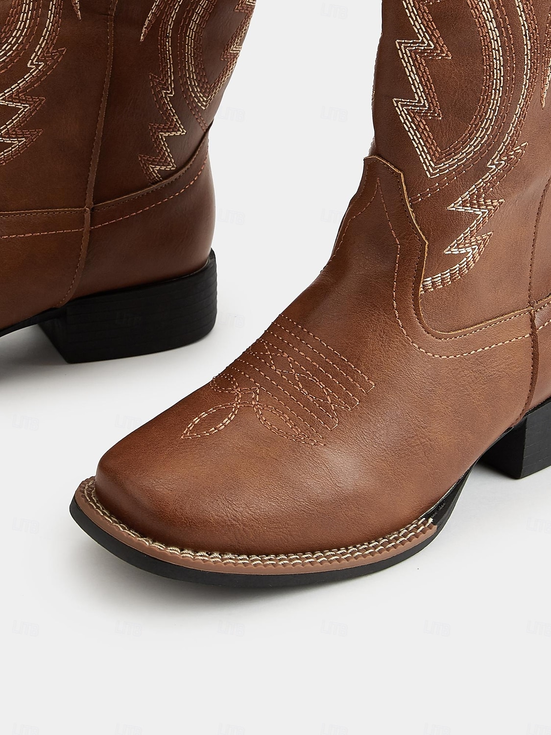 Women's Western Cowboy Boots with Embroidered Stitching – Faux Leather Mid-Calf Boots for Fall Festivals, Farm Work & Country Outfits 2026 - $64.99 –P2