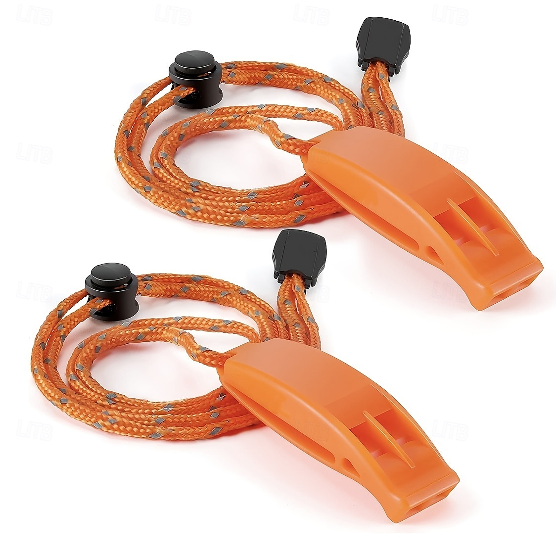 2 apitos de emergência de compartimento duplo em material PP durável com cordão - perfeitos para acampamentos e caminhadas&amp;sinais de segurança de caça de 2025 por $7.99 –P1