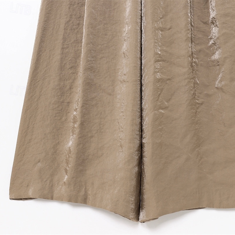 Dam Brett skaft Byxor Palazzo byxor Mode Streetwear Fullängd Hög midja Slät Mateial som andas Bekväm Gata Dagliga kläder Utekväll Gul Kaki Vår Höst Normal 2025 - $24.99 –P7