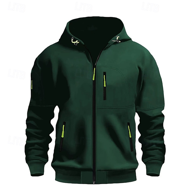 Per uomo Felpa con cappuccio Felpa con cappuccio a zip intera Nero Bianco Vino Blu marino Blu Reale Con Cappuccio Semplice Con zip Tasca Sport & Outdoor Quotidiano Ferie Poliestere Streetwear del 2025 a $22.99 –P7