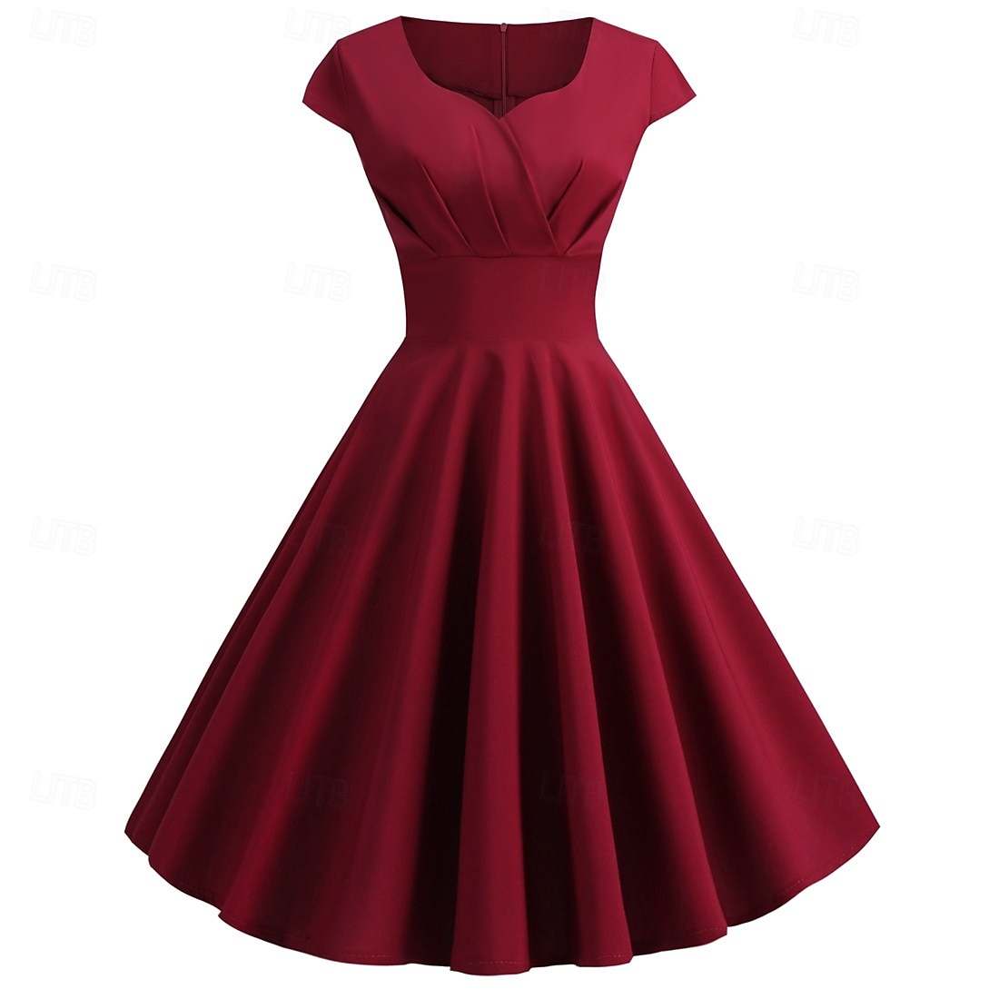 Rétro Vintage Années 1950 Rockabilly Midi Robe Robe trapèze Robe Évasée Ajusté & Évasé Col en V Femmes Halloween Carnaval Saint-Valentin Occasionnel Retour à la maison Soirée à thème rétro Adulte Robe de 2025 ? $25.99 –P1