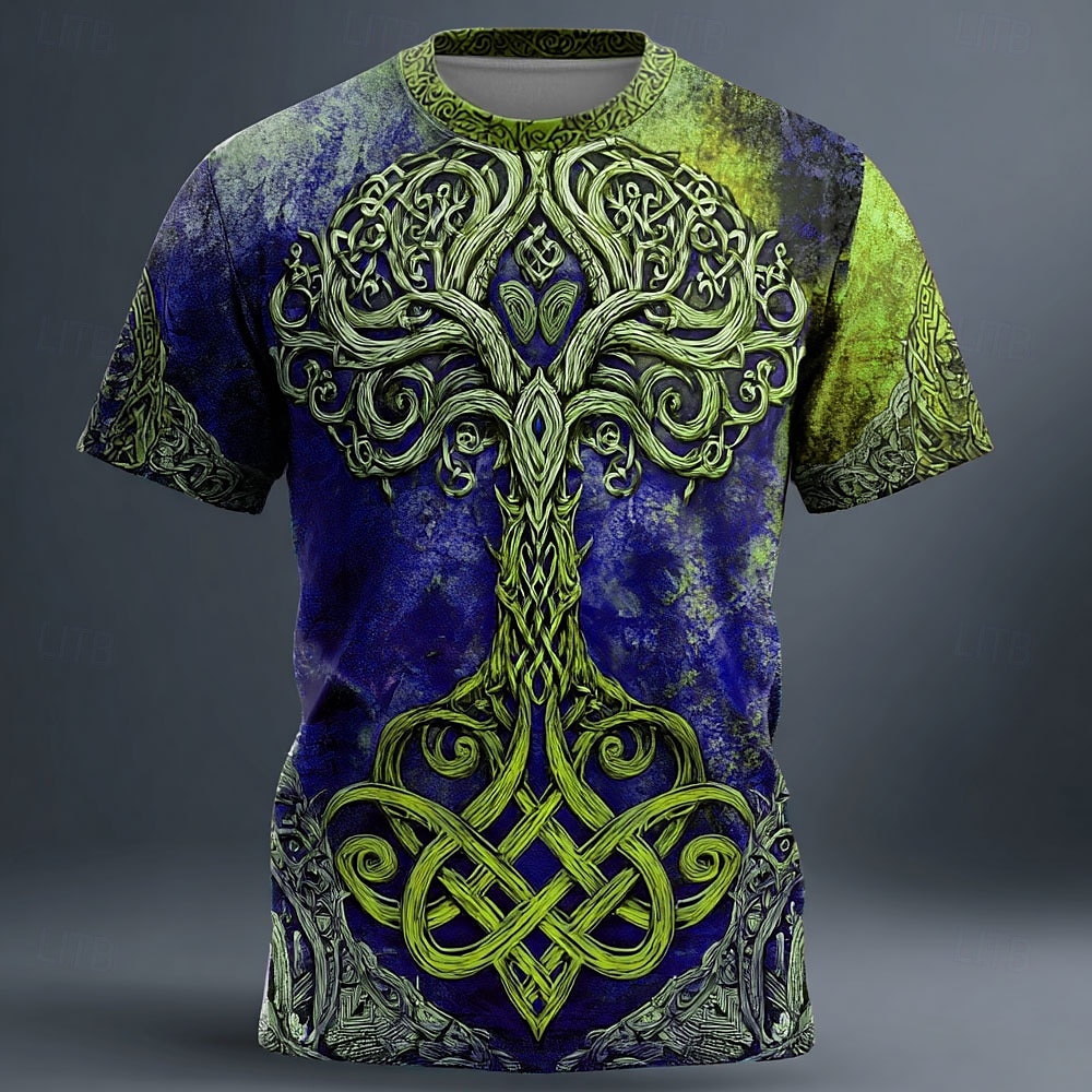 Per uomo 3D Celti Albero della vita Maglietta Manica Corta maglietta Stampa 3D Girocollo Camicia Vichingo Designer Feste Streetwear Blu Giallo Rosso Estate Primavera Abbigliamento S M L XL XXL XXXL del 2026 a $19.49 –P4