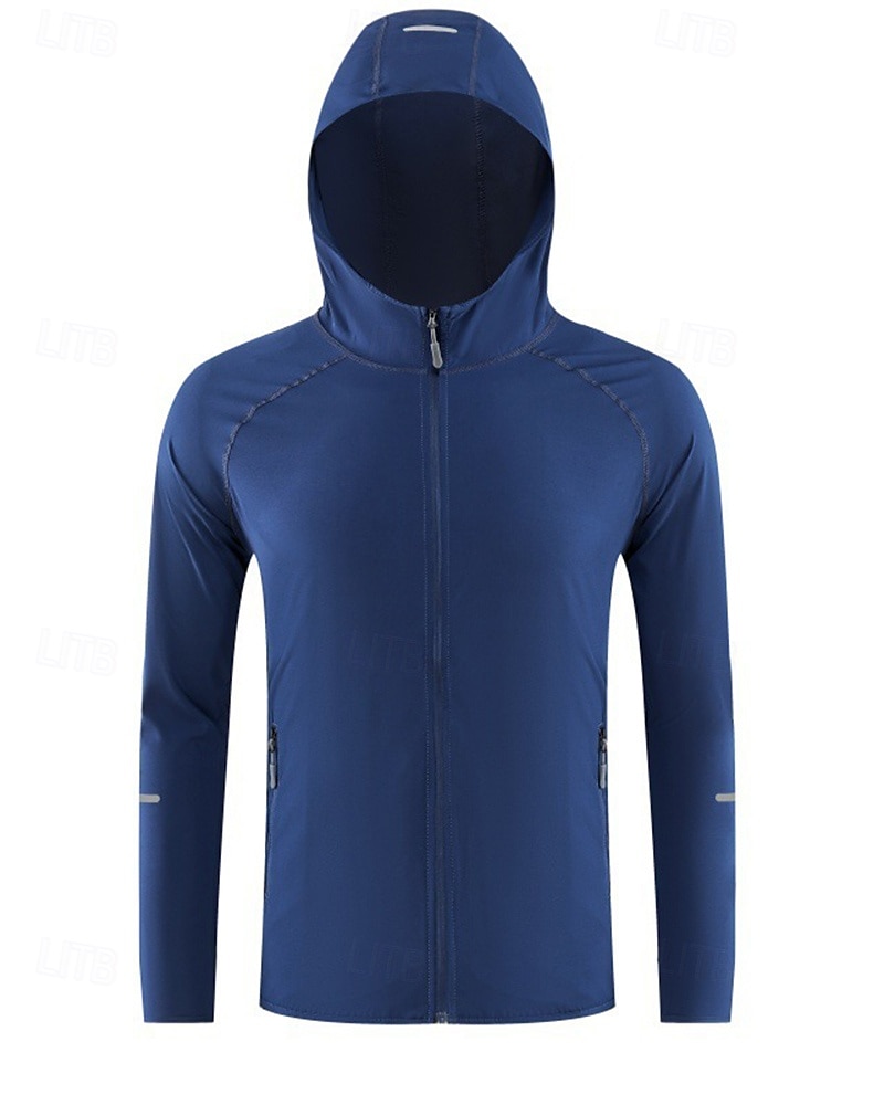 Męskie Běžecká bunda Kurtka Outdoorowa Kurtka z kapturem Kieszeń Ściągana na sznurek Długi rękaw Top Athleisure Odporność na wiatr Szybkie wysychanie Odprowadza wilgoć Oddychający Wędkarstwo Piesze 2025 - $26.99 –P8