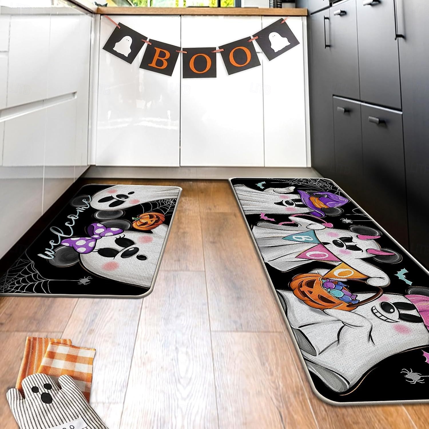 Halloween spöke köksmatta - halkfri, absorberande badmatta &entrématta, perfekt för juldekorationer 2025 - $34.99 –P4
