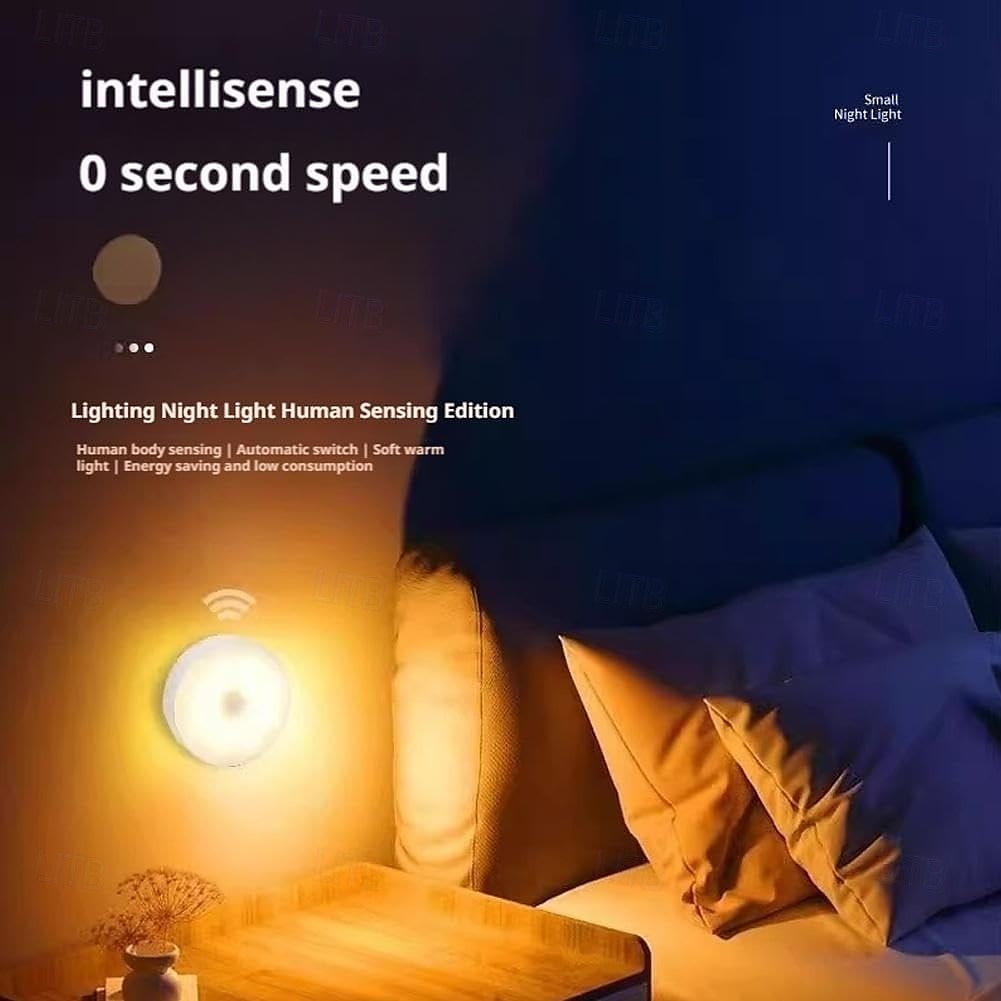 Lampes à détecteur de mouvement d'intérieur, veilleuses LED autocollantes, veilleuse rechargeable par USB, lumière chaude à intensité variable pour couloir, chambre, escaliers, cuisine, armoire, de 2025 ? $11.99 –P2