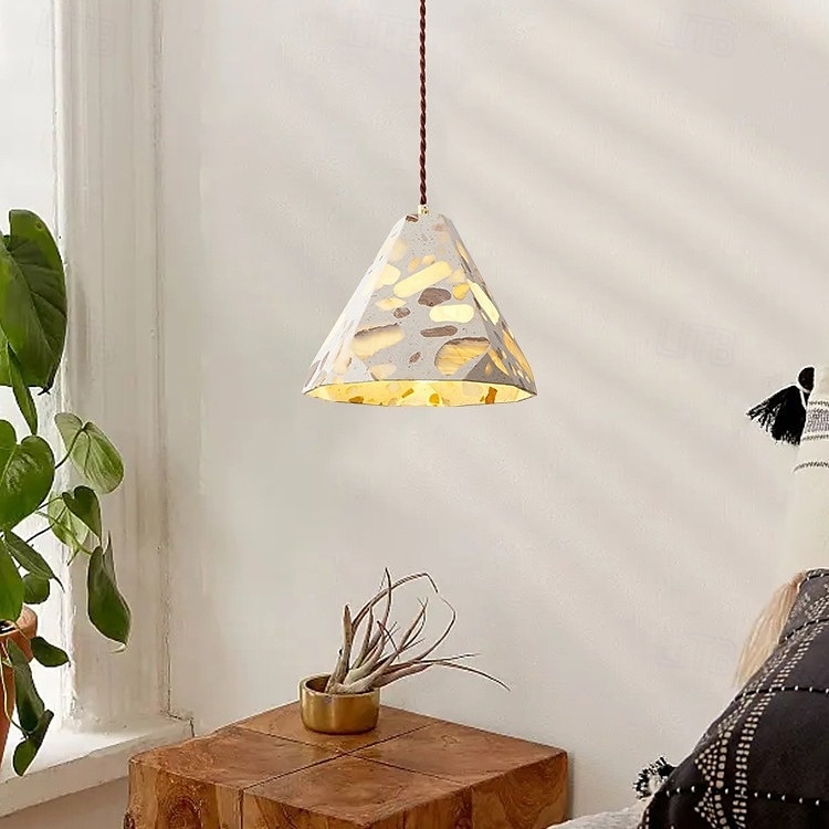 luminária pendente minimalista retrô francesa, cimento wabi-sabi &alabastro para sala de jantar/quarto de 2025 por $229.99 –P8