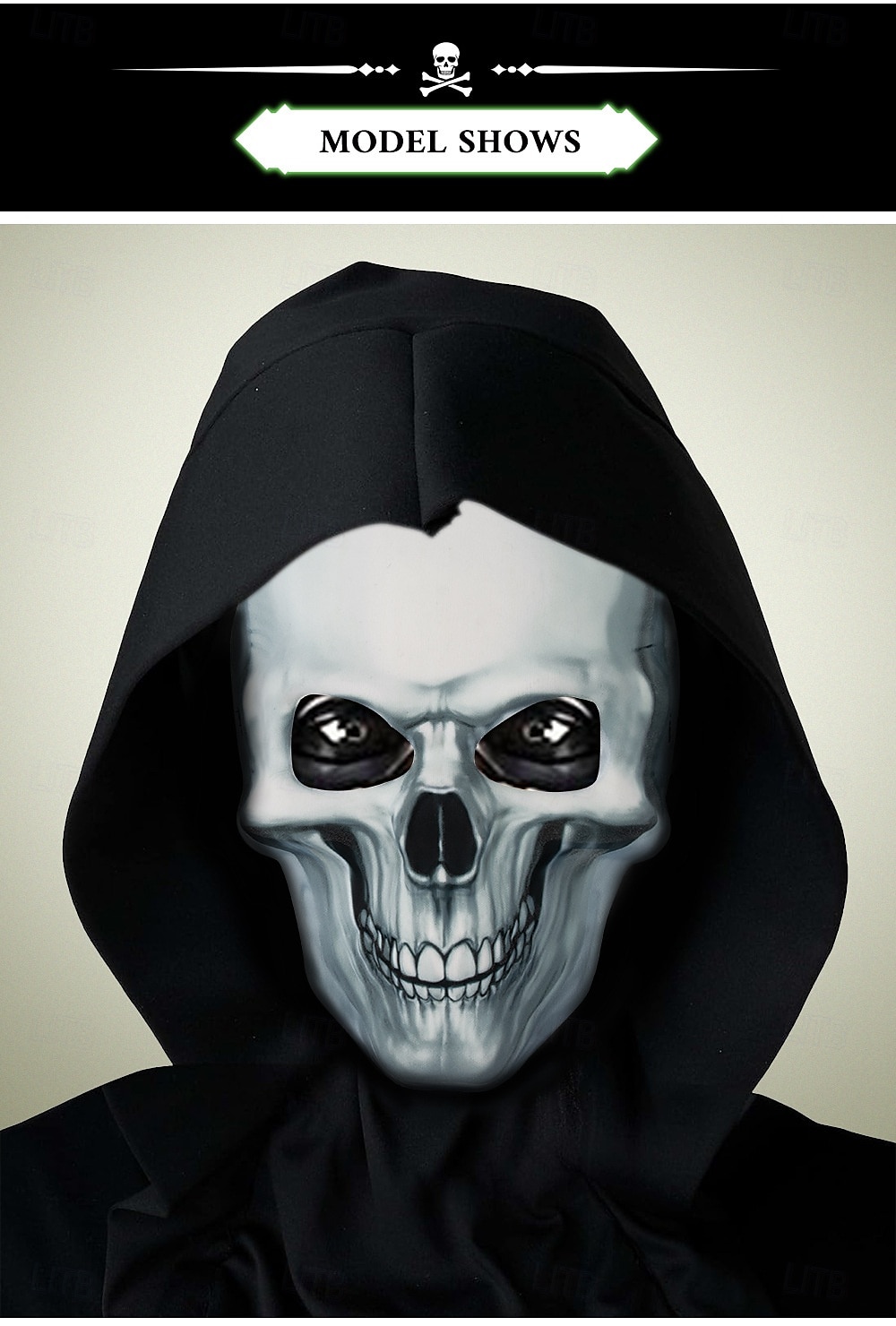 Teschio scheletro Halloween Maschera Horror Spaventoso Fosforescente casco integrale Adulti Per uomo Per donna Unisex Halloween Carnevale Performance Feste Costumi di Halloween facili Vestirsi del 2025 a $17.49 –P12