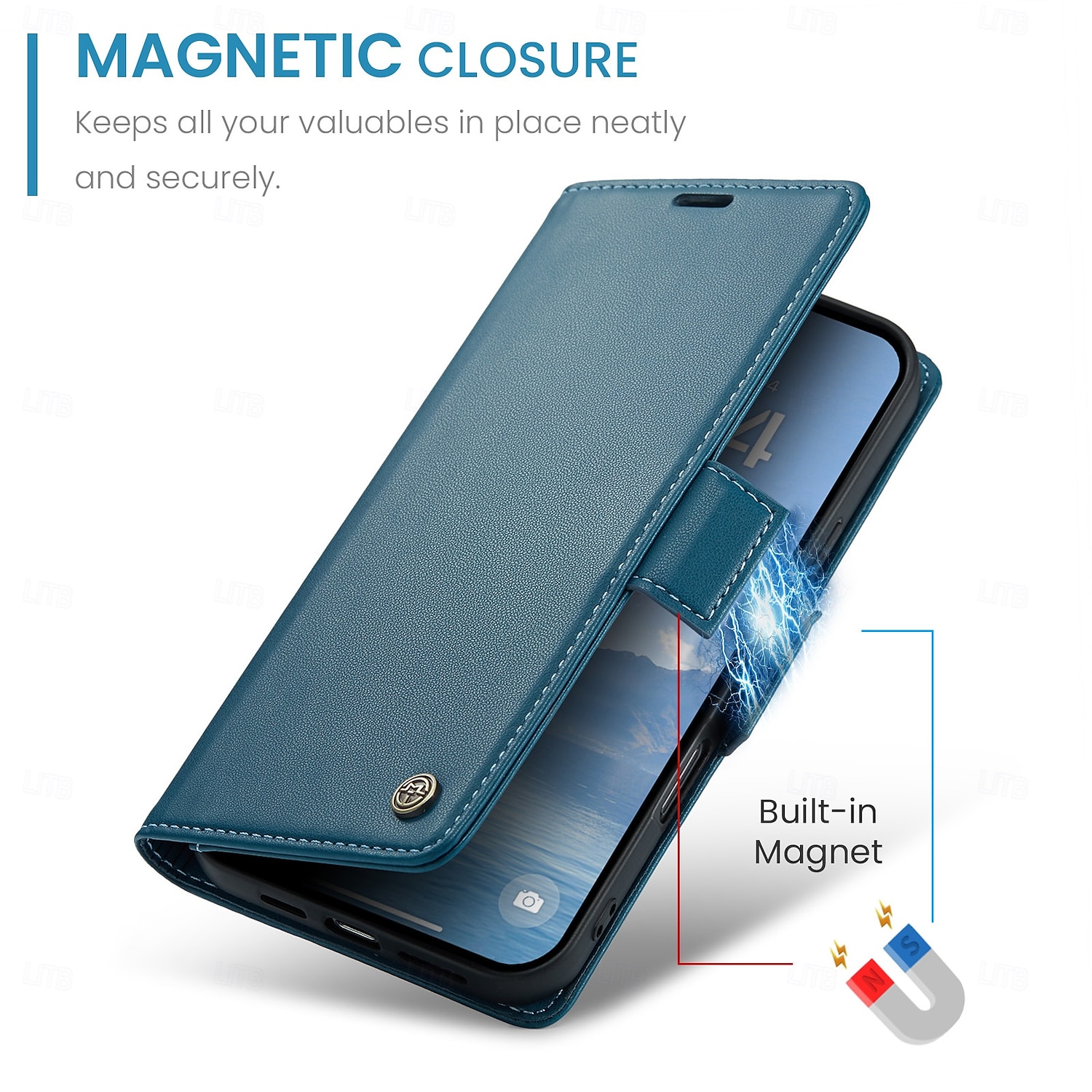 telefon Carcasă Pro Apple AirTag iPhone 16 15 14 Pro Max Plus iPhone 16e Flip Cover Ochrana celého těla Stojánek Slot pro kartu TPU PU kůže 2025 - $12.99 –P11