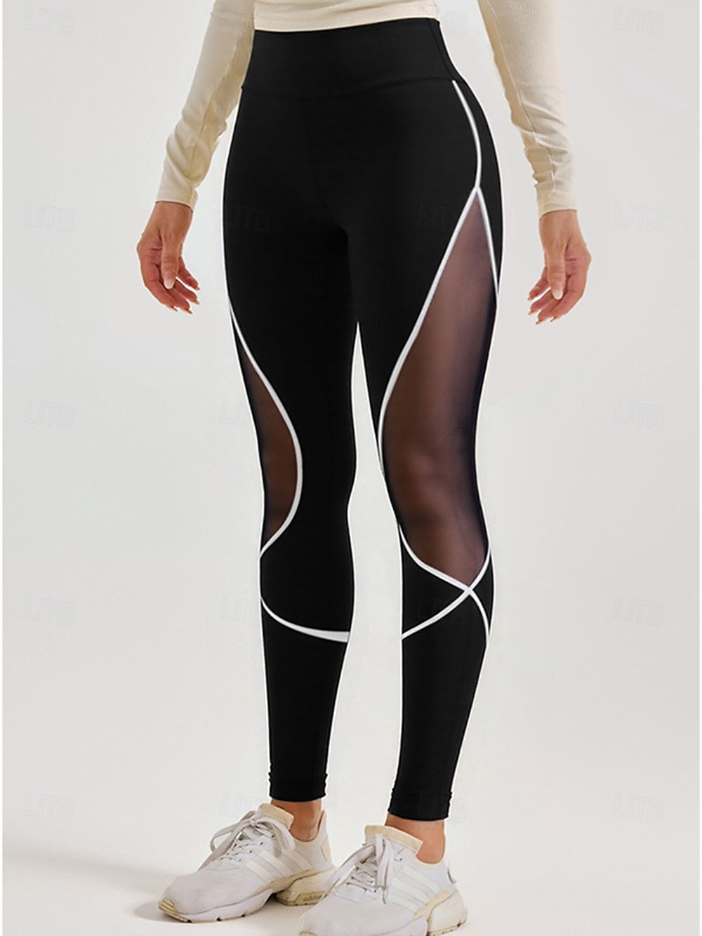 Per donna Collant Collant Atletico Lunghezza al polpaccio Vita Alta Patchwork Patchwork Comodo Sollevamento glutei Controllo addominale Yoga Casual Quotidiano Nero Primavera Autunno Aderente del 2025 a $18.99 –P5