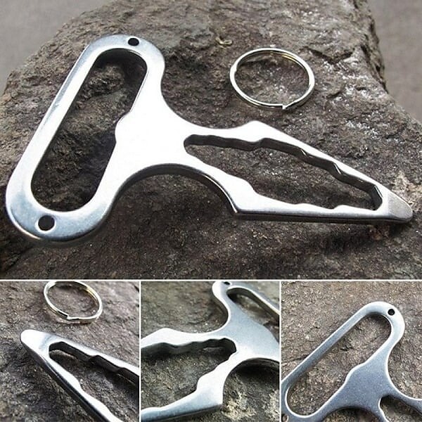 Outdoor Multifunctional Keychain EDC Self Defense Tool Mini Portable Spike Wrench Bottle Opener Compact Survival Gear for Camping Hiking Travel Use 2025 - $6.99 –P7