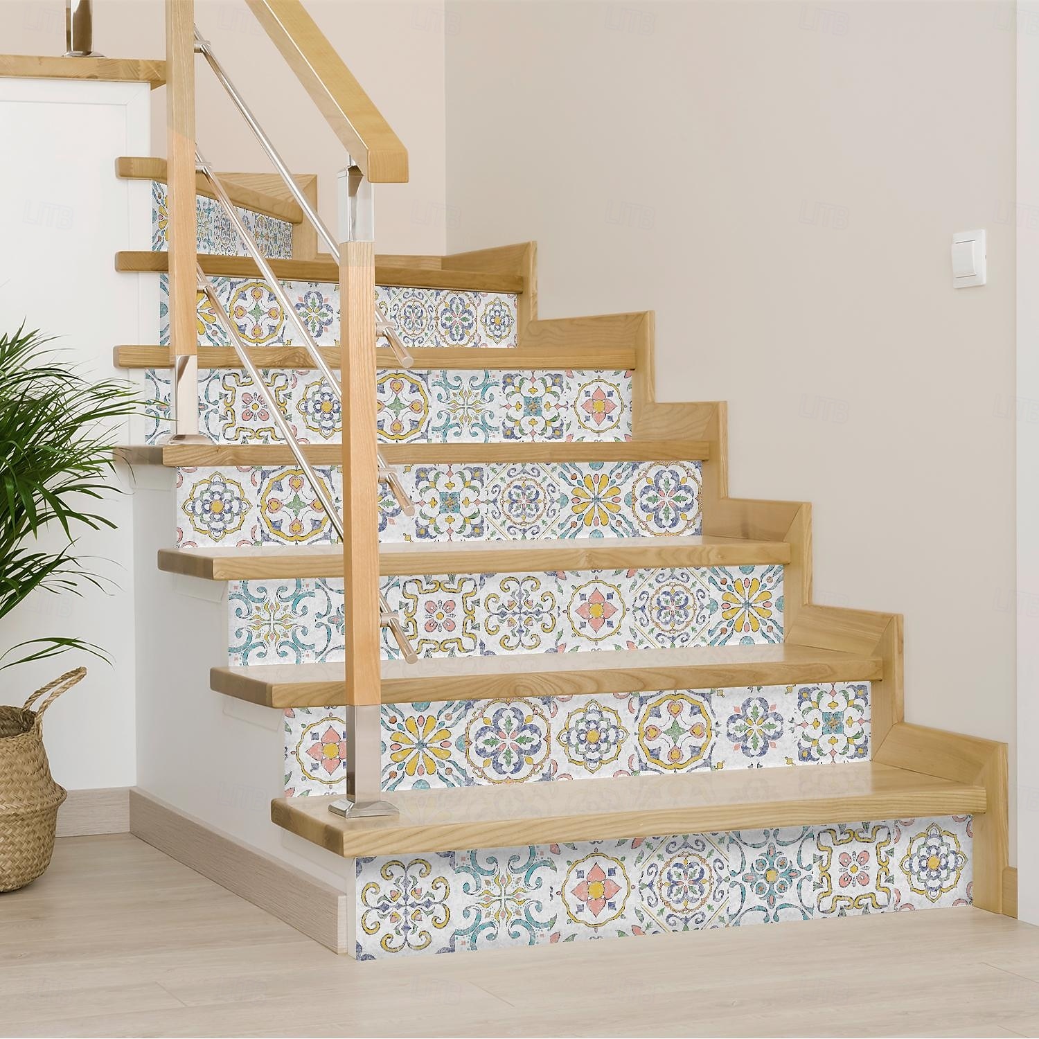 Adesivos de azulejo estilo marroquino 24 peças, decalques de parede de PVC com película de cristal espessada, à prova d'água &Decoração de parede de azulejo retrô removível e à prova de óleo para de 2025 por $10.99 –P8