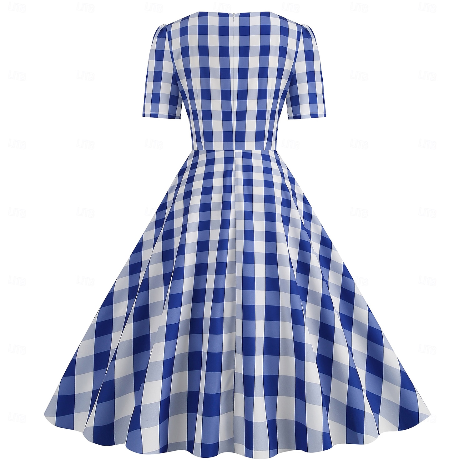 Retro 50. léta Rockabilly Ke kolenům Šaty Houpací šaty Flare šaty Kostkovaný Vzor gingham Puntíkované Dámské Karneval Plesová maškaráda Dovolená Na den Retro tematická párty Dospělí Šaty Jaro léto 2025 - $24.99 –P14