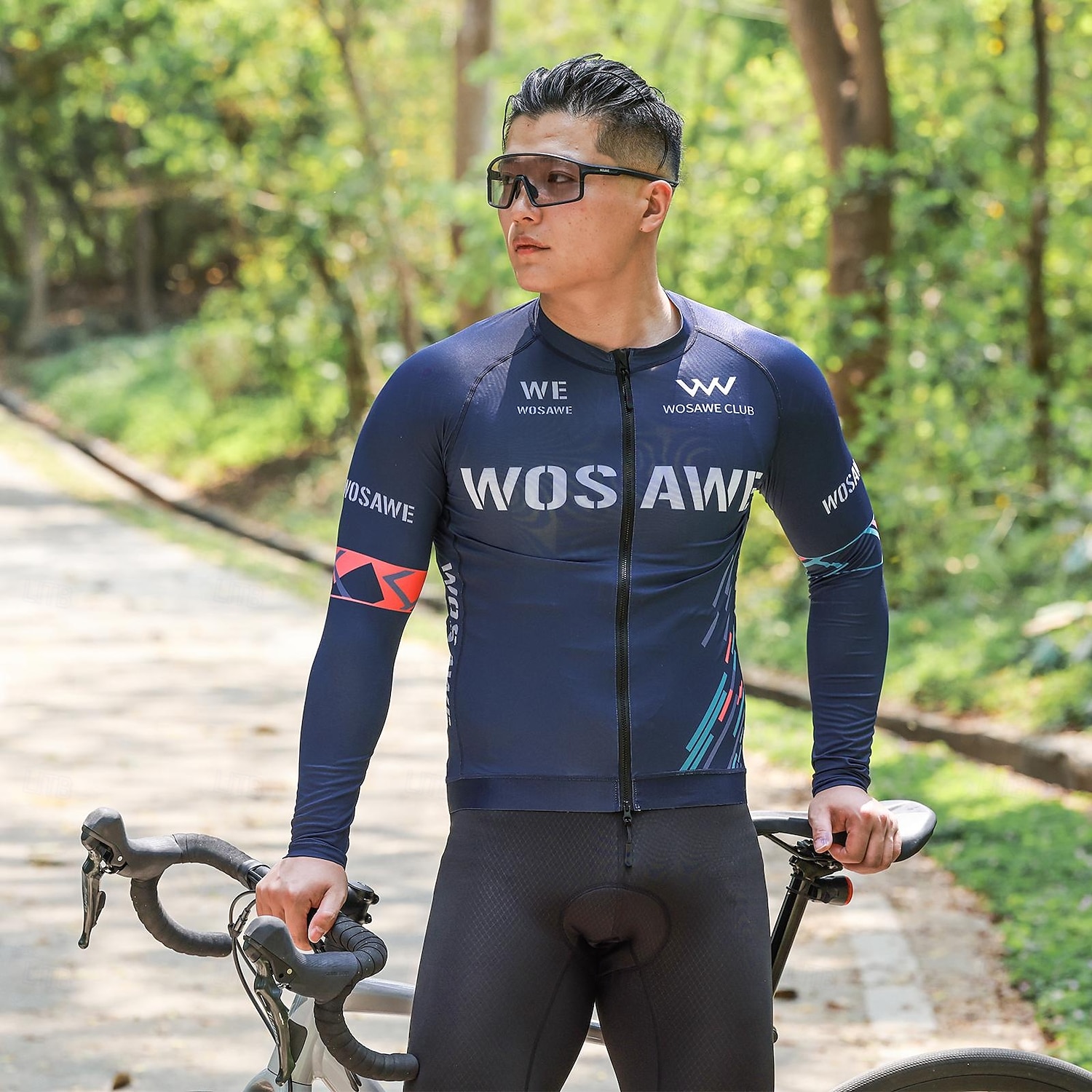 WOSAWE Spring Summer Men's Cycling Long Sleeve Quick Dry Breathable Printed Top Road Cycling Jersey Jacket BD270 2025 - $42.99 –P9