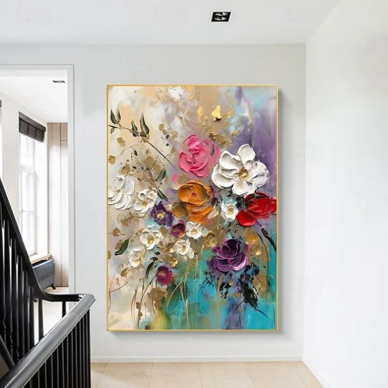 handgemachtes Ölgemälde auf Leinwand, Wandkunst, Dekoration, modern, abstrakt, 3D, dicke Ölblumen für die Inneneinrichtung, gerollt, rahmenlos, ungedehntes Gemälde 2025 - $125.99 –P2