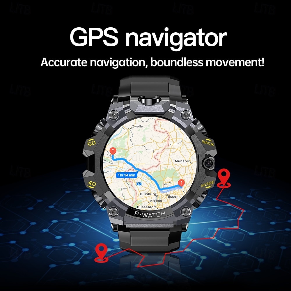 P888 Chytré hodinky 1.508 inch Inteligentní hodinky Bluetooth 4G Krokoměr Záznamník hovorů Sledování aktivity Kompatibilní s Android iOS Muži GPS Dlouhá životnost na nabití Voděodolné IP68 22mm 2025 - $92.99 –P11