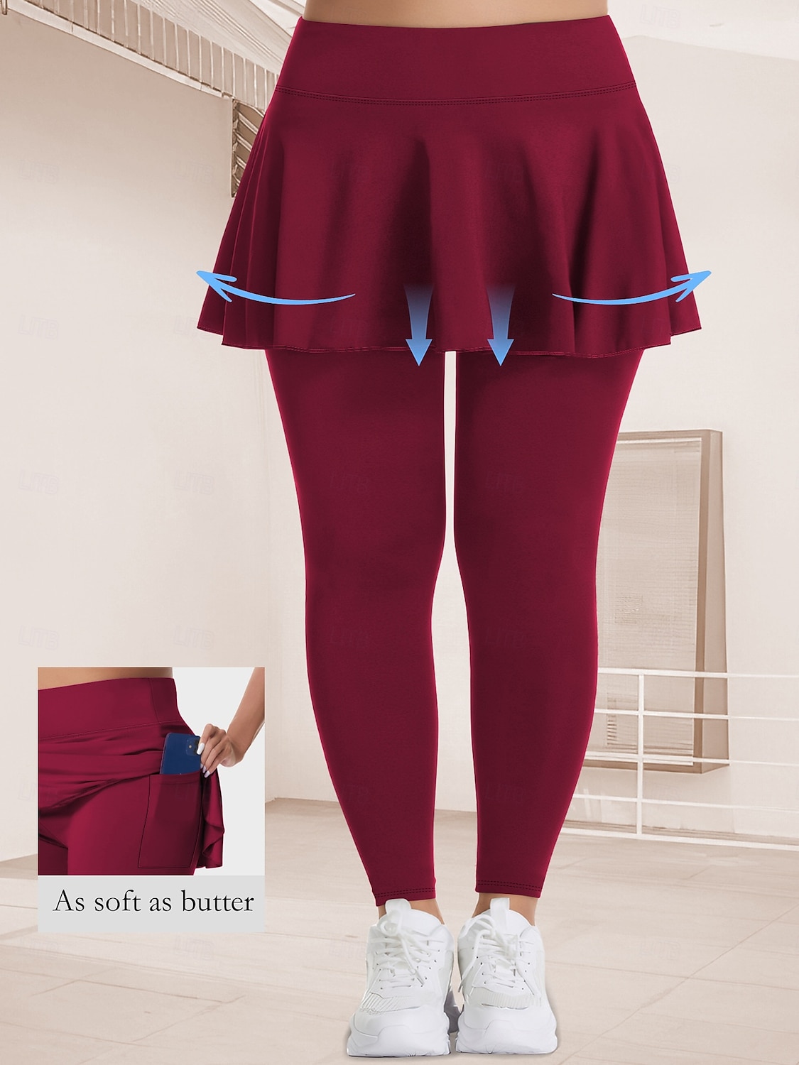 Mujer Tallas Grandes pantalones Polainas Mallas De Deporte Longitud total Cintura Media Plano Bolsillos laterales 2 en 1 Confortable Levantamiento de tope Control de barriga Yoga Casual Diario Gris 2025 - $18.99 –P11