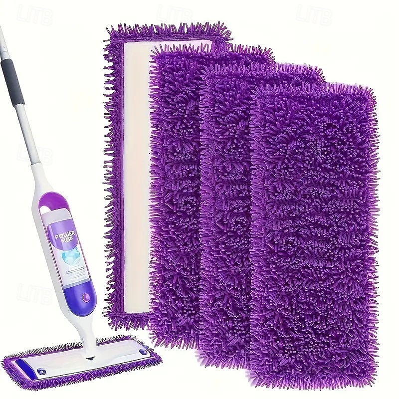 Lot de 4/6 tampons de nettoyage amovibles – Recharges de balais en fibres synthétiques lavables et réutilisables violettes, idéales pour le nettoyage de la maison, la cuisine et la rentrée scolaire de 2025 ? $20.99 –P1