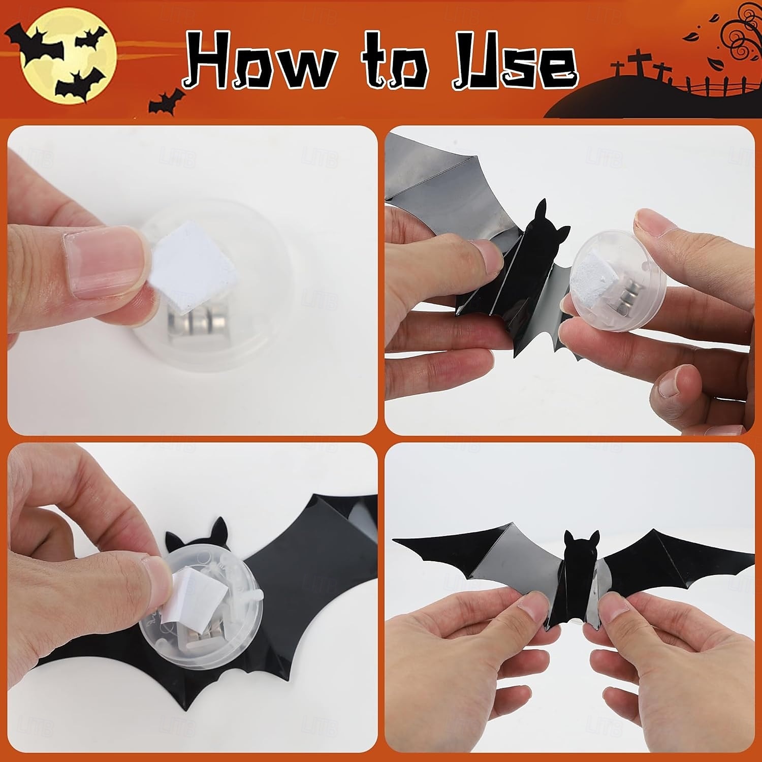 Halloweenské nástěnné dekorace s netopýry, svítící 3D samolepky s netopýry různých velikostí na halloweenskou párty, dekorace oken do ložnice, vnitřní i venkovní samolepky na dům 2025 - $12.99 –P6