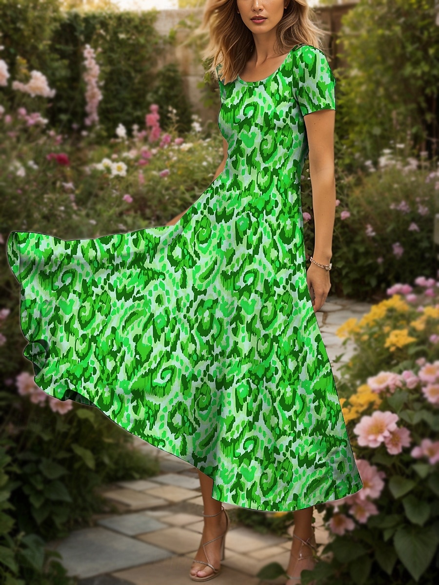Pentru femei Rochie Maxi Rochie casual Rochie A line Rochie de vară Elegant Vacanță Casual Fit regulat Grafic Abstract Manșon scurt Pătrat Galben Roșu-aprins Albastru piscină Mov Vară Primăvară 2025 - $31.99 –P5