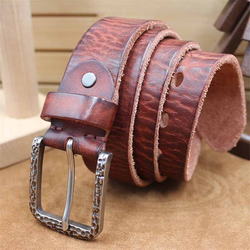 Men's Belt Waist Belt Black Kakhi Dermis Alloy Durable Adjustable Plain Outdoor Daily 2025 - $24.99 –P16