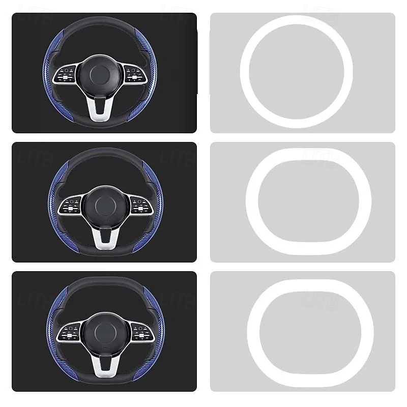 Funda antideslizante de silicona y fibra de carbono para volante de coche, ajuste universal, elegante, antideslizante, con agarre suave, para la decoración interior del coche y un cómodo accesorio de conducción. 2026 - $19.99 –P8