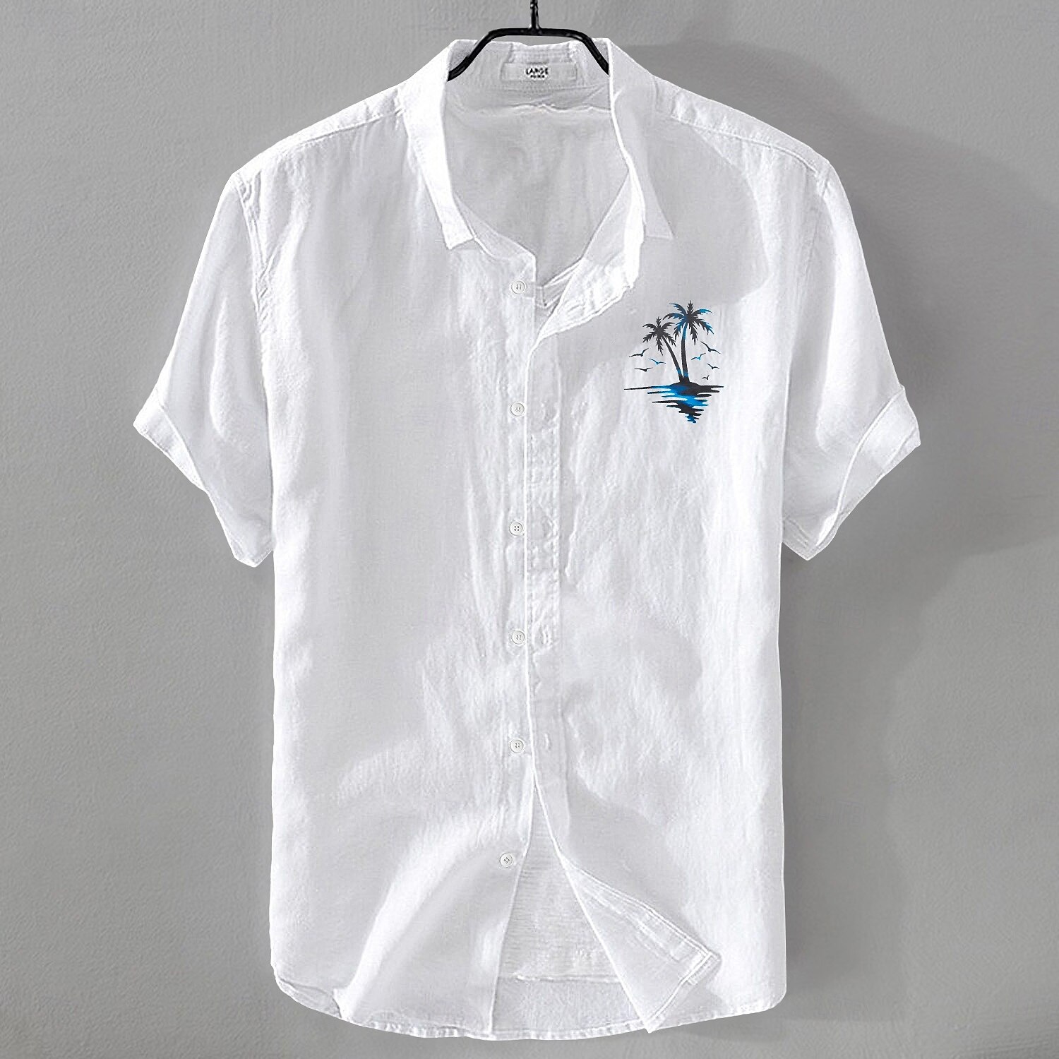 Per uomo Camicia Camicia di lino Camicia Estiva Camicia da Spiaggia Camicia con Bottoni Albero di Cocco Vacanza Ferie Nero Bianco Rosa Blu Manica Corta Collo ripiegato Estate Abbigliamento del 2025 a $21.99 –P2
